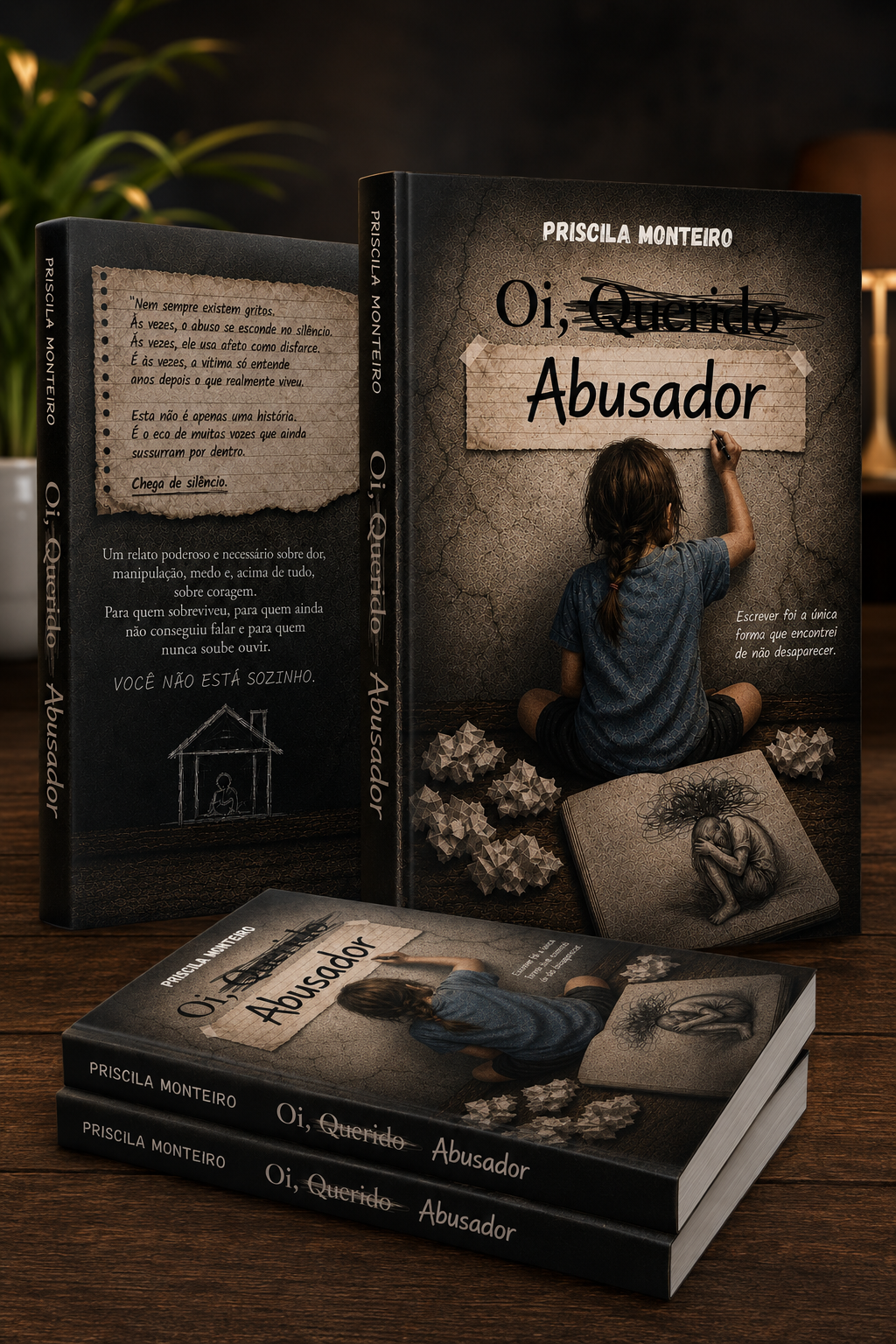 Capa do livro Oi, Querido Abusador — visualização em 3D